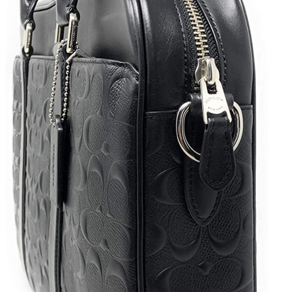NWT Coach Signature Laptop Briefcase Bag NWT Designer Rare style Embossed - Picture 4 of 9